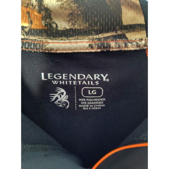 Legendary Whitetails Endurance Performance Shirt Men's L 1/4 Zip Black Outdoor - Picture 2 of 12